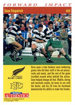 1995 Card Crazy Authentics Rugby Union NPC Superstars #80 Sean Fitzpatrick Back